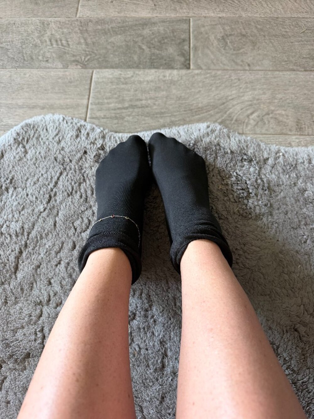 Stylish black socks with additional warmth layer
